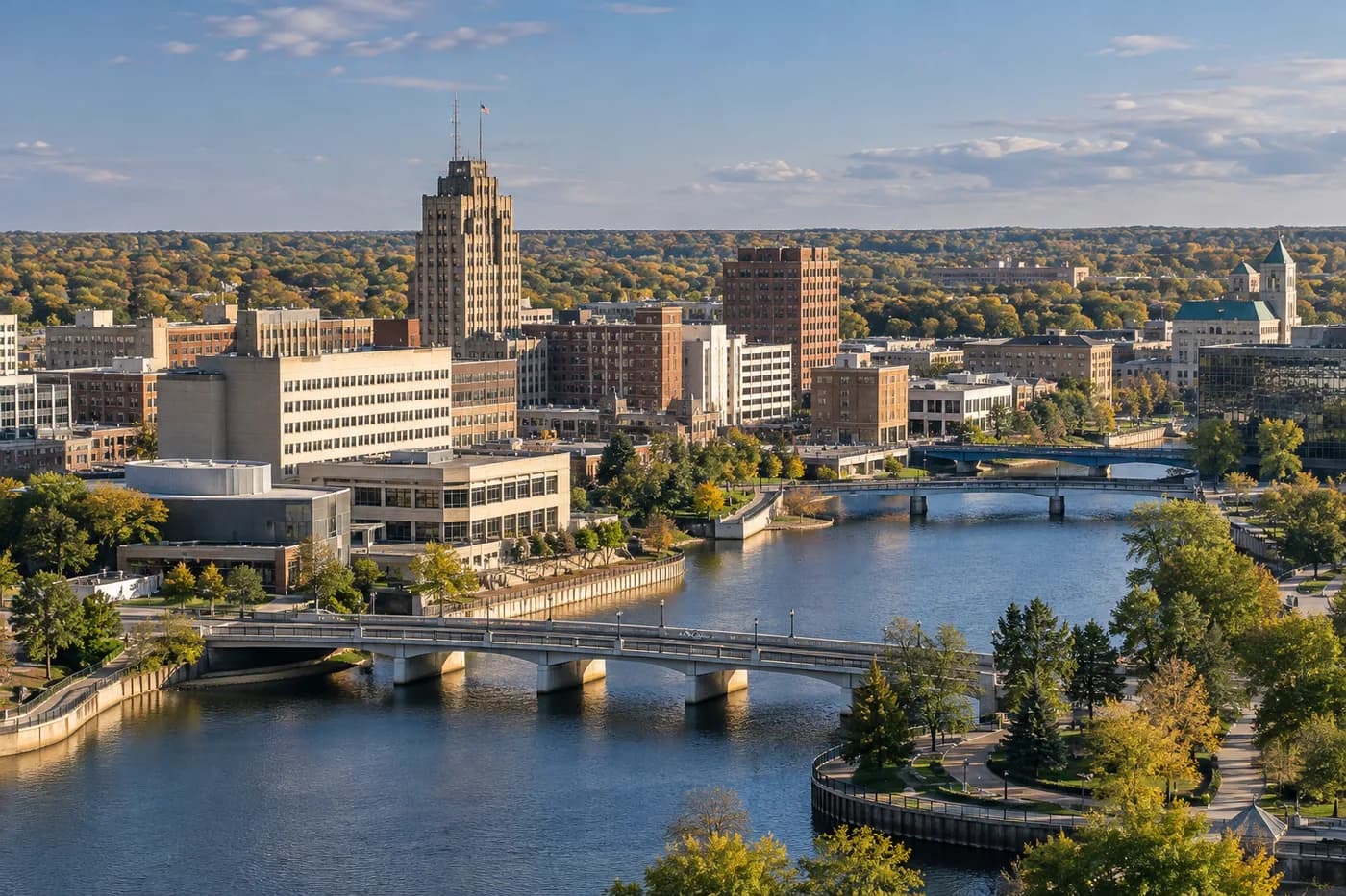 Flint, Michigan cityscape