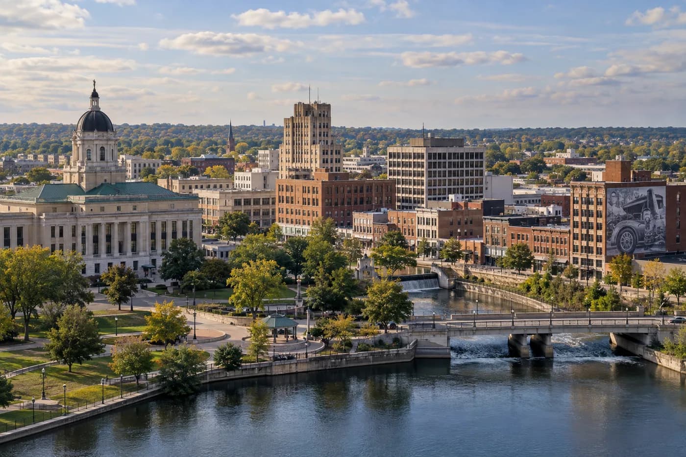 Pontiac, Michigan cityscape