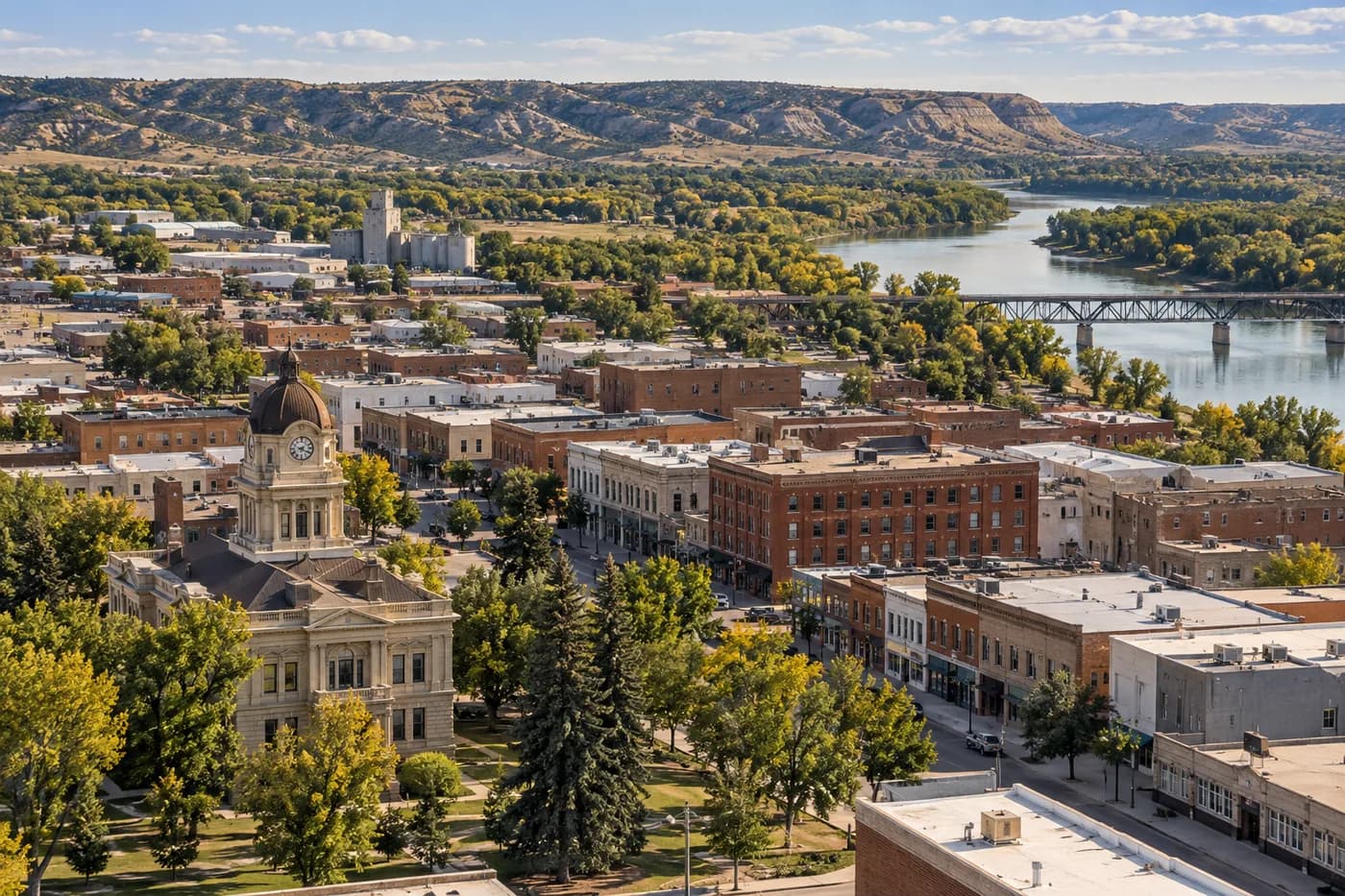 Miles City, Montana cityscape