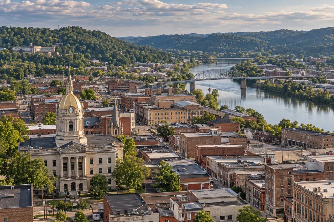 Clarksburg, West Virginia cityscape